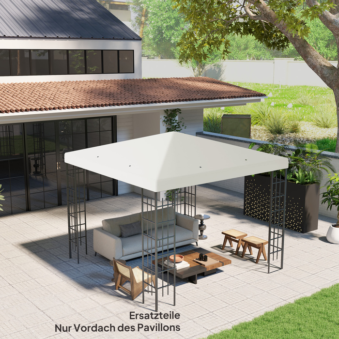 Outsuuny Replacement Canopy for Gazebo 3 x 3 m, Waterproof Gazebo Roof, Replacement Cover for Garden Gazebo, Replacement Parts made of Oxford Fabric, 370 g/m², Light Grey | Aosom
