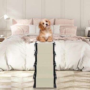 Зручна рампа для собак у машину, підходить для великих та маленьких собак. Складана рамка для авто, витримує вагу 90 кг (139*45*76 см - чорний/бежевий)
