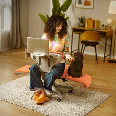 Офісне крісло Newtral FX-FF з регулюванням висоти, з підлокітниками/без, на роликах, для дому та офісу, обертове, помаранчеве FREEDOM-X FF