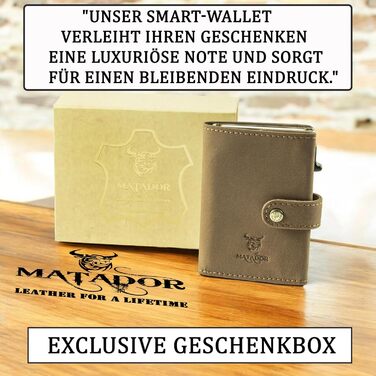 Гаманець Matador Slim Miami з RFID-захистом для кредитних карт, шкіряний міні-портмоне для чоловіків з відділенням для монет, світло-коричневий + подарункова коробка