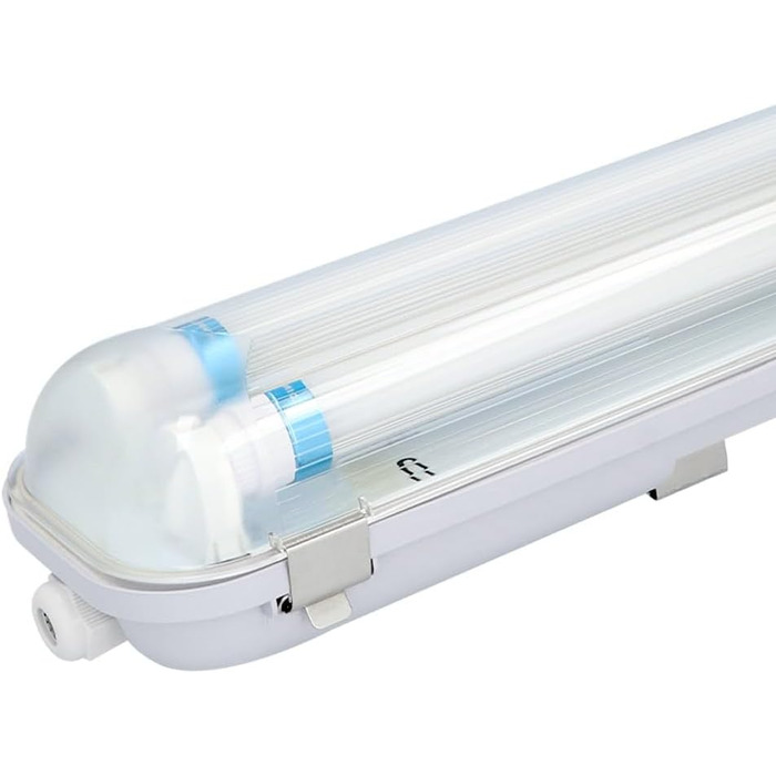 HOFTRONIC LED Damp-Proof Light 150cm Cold White 60W 10500lm Flicker-Free Linkable T8 Workshop Lamp IP65 Waterproof Basin Light Double for Garage, Cellar, Office (140lm/W, 3000K)