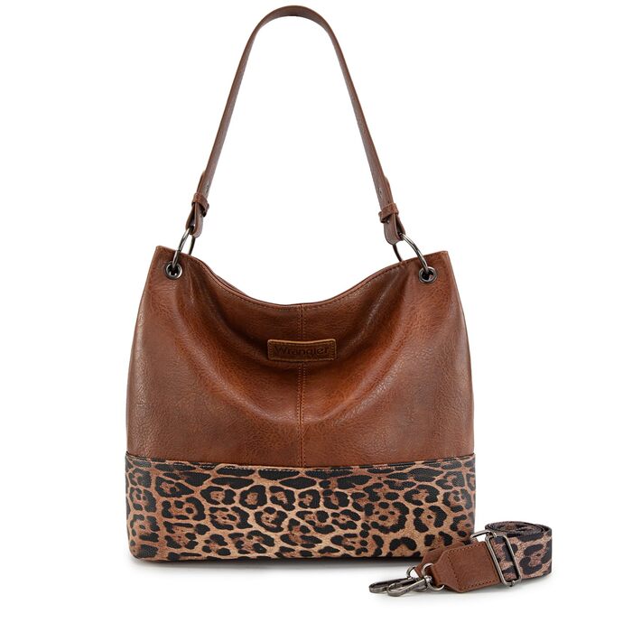 Сумка жіноча Wrangler Hobo з екошкіри, верхня ручка, крос-боді, леопардовий коричневий