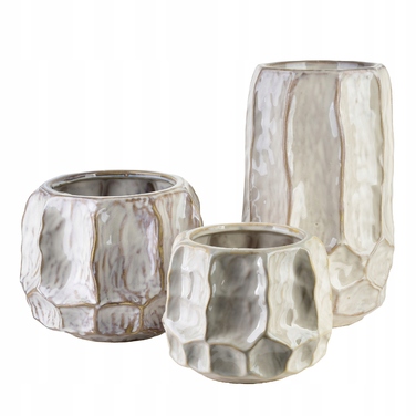 Керамічна ваза бежева, 26 см — ваза для квітів, настільний декор