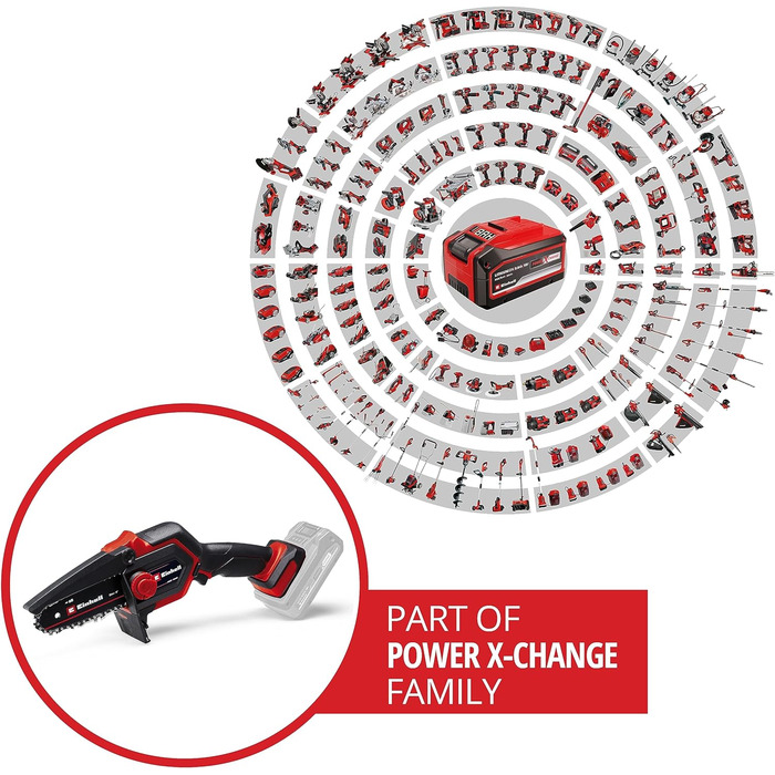 Акумуляторна ланцюгова пилка Einhell GE-PS 18/15 Li BL-Solo Power X-Change (18V, Brushless, 12.5 см, без акумулятора, без чохла)