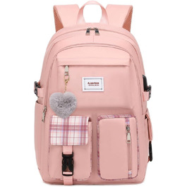 Жіночий рюкзак Acmebon для ноутбука, рожевий, місткий, модний, повсякденний