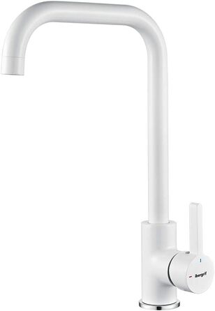 Кухонний змішувач IBERGRIF M22105A, однолеверний, матовий, білий