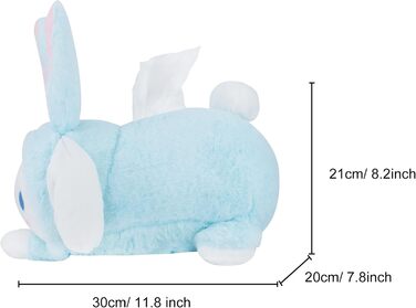 Roffatide Anime Cinnamoroll Tissue Box Plush Doll Tissue Cover Creative Paper Holder Tissue Box Paper Storage for Car Home Bathroom
