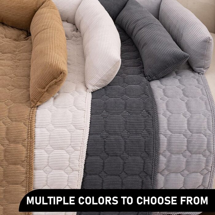 OKYUK Лежанка для собак, зручний коршок, диванчик для собак, чохол для дивана, ручне прання, неслизький, підходить для собак з довгою шерстю (темно-сірий, L 75 x B 75 x H 13 см) (90 x 90 x 10 см, Корд Темно-сірий)