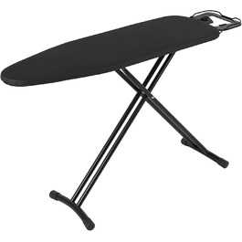 Гладильна дошка Aoufottes регульована по висоті, для прасування з парою, 120x38 см, чорна