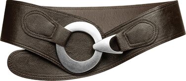 Жіночий широкий ремінь Caspar GU243 з крутою металевою пряжкою, чорний, 105 см