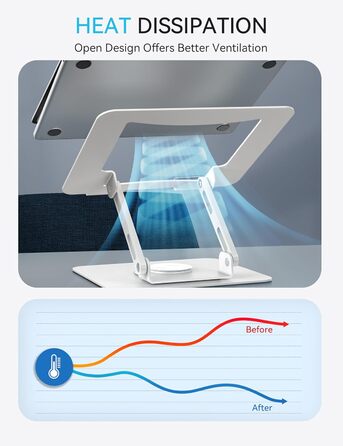Підставка для ноутбука Soundance: регульована висота, 360° обертання, для екранів 10-15.6 дюймів, чорна