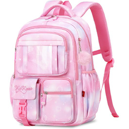 Шкільний рюкзак Tanou для дівчаток 1-4 клас, рожевий, з водонепроникного нейлону, дихаючий
