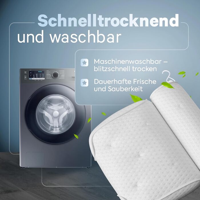 Bath Pillow • Ergonomic & Muscle-Relaxing Premium Bath Pillow • New 5D Special Foam • German Design • Climate Neutral & Sustainably Produced • Bath Pillow Neck Pillow Bathtub