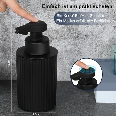 Phneems Automatic Soap Dispenser Electric Soap Dispenser Sensor with Sensor Automatic Foam Soap Dispenser Automatic Foam Dispenser No Touch Foam Dispenser for Bathroom, Kitchen, Office USB Black