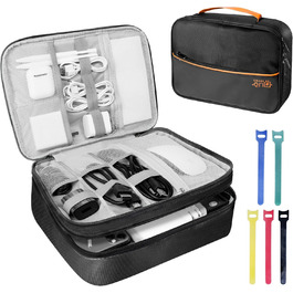 Органайзер для кабелів та аксесуарів для подорожей - Double Layer XL, чорний