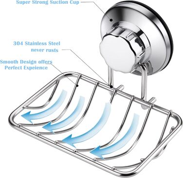 Кріплення для душу iPEGTOP з вакуумним присоском: міцний тримач з нержавіючої сталі для ванної та кухні, з мильницею