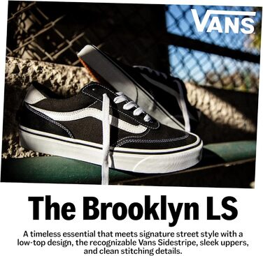 Чоловічі кросівки Vans Brooklyn з замші, чорний/асфальт 43 EU, канва білий білий