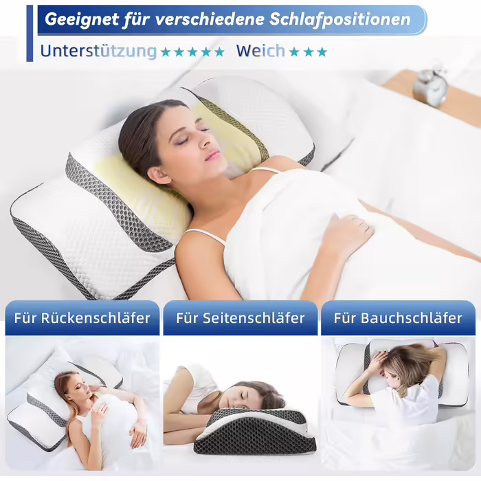 IDEA Orthopedic Pillow, Ergonomic Neck Pillow Head Pillow, Memory Foam Pillow Original for Side, Back & Stomach Sleepers, Neck Support Pillow for Men, Women (67.3 x 38.2 x 13.8/3cm)