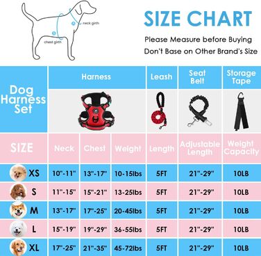 Нашийник для собак середніх порід NESTROAD, розмір M, червоний. Анти-тягнучий нашийник, обхват шиї 33-43 см, обхват грудей 43-64 см. Безпечний нашийник для собак з підкладкою