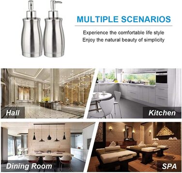 Дозатор для мила ARKTEK з нержавіючої сталі, 400 мл, 2 помпи, щітка, багаторазовий, для мила, шампуню, гелю для душу, миючого засобу, кухня, ванна кімната