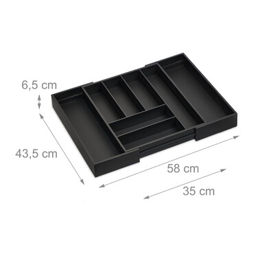 Relaxdays Extendable Bamboo Cutlery Box
