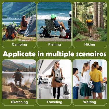 Зручний складаний стільчик-підсвічник для кемпінгу, риболовлі, подорожей та відпочинку на природі