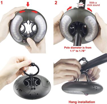 HONWELL LED Outdoor Lighting Umbrella Lights, Umbrella Lighting with RF Remote Control, Battery-Powered Camping Lighting Wireless Lighting Umbrella for Table Umbrella, Camping, Garden