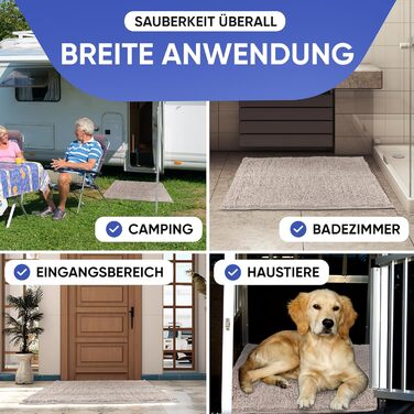 SANDERS Luxury Entrance Mat - Non-Slip, Machine Washable Doormat - 24'x36' - for Indoor Use, Pets, Entryway, Hallway, Camping - Grey