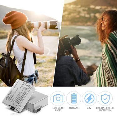 Запасні акумулятори ENEGON (2 шт.) та швидке зарядне пристрій Dual для Canon LP-E8 та Canon EOS Rebel T2i, T3i, T4i, T5i, 550D, 600D, 650D, 700D, Kiss X4, X5, X6, LC-E8E, 2 * LP-E8 Akkus + 1 * Dual Ladegerät