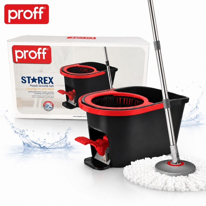 PROFF STAREX – обертовий набір для прибирання з педаллю та мікрофібровим мопом