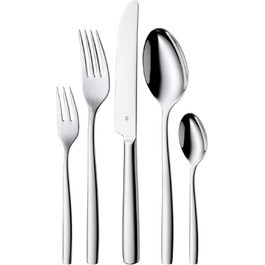 WMF Palma Cutlery Set, 12 Place Settings, 60-Piece Dinner Set, Monobloc Knives, Polished Cromargan Stainless Steel, Shiny, Dishwasher-Safe, 60-Piece Single