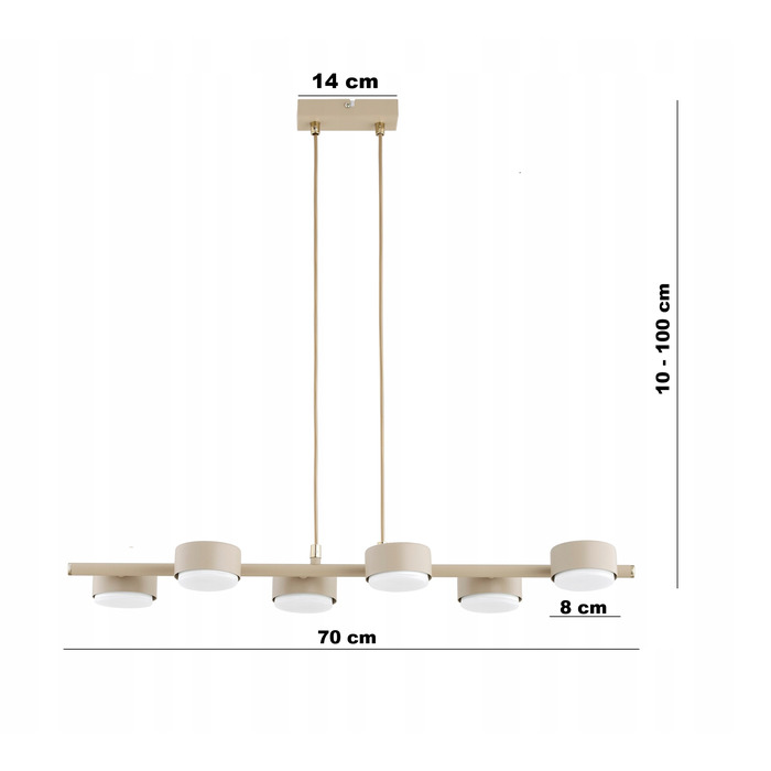 Підвісна лампа Elko-Lighting Mono Ecru, 6 точок світла, GX53