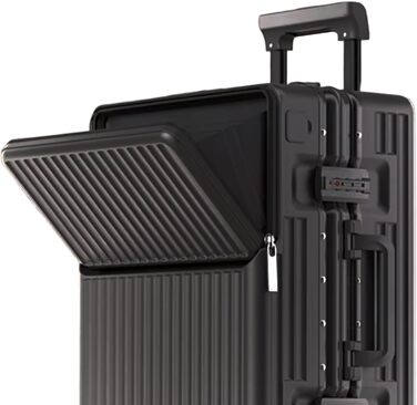 Чемодан ручної поклажі для весни/літа, відповідає вимогам авіакомпаній, з TSA-замком, 360° колесами, PC-корпусом та міцним алюмінієвим каркасом, підходить для розмірів 20'', 24'' та 26'' (20'', 24'') Чорний