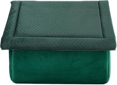 Зручна лежанка-будка для собак та котів, розмір L, зелений велюр | 34 x 44 x 38 см