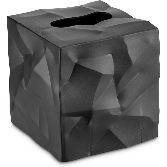 Essey Cosmetic Tissue Box Wipy Cube I, square tissue box dispenser, design tissue box, black, 13x13x13 cm