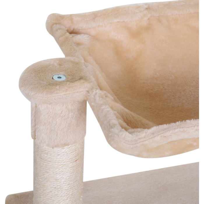 Кліматичний комплекс для котів PawHut з сизалевою колоною, гамаком та покриттям з плюшу, 50 x 36 x 70 см, бежевий