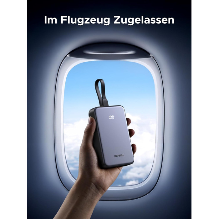 Power Bank UGREEN 20000mAh 22.5W з USB-C кабелем: заряд для iPhone, Samsung Galaxy та інших