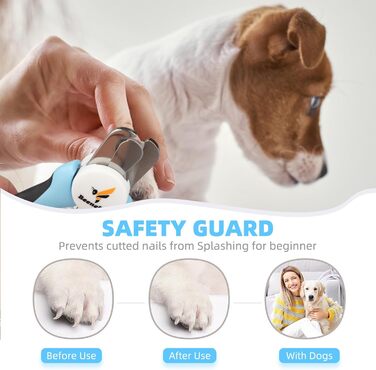 Кусачки для собак великих та середніх порід - професійні кусачки для догляду за нігтями з нержавіючою сталлю, ергономічна ручка TPE, захист від розлітання уламків