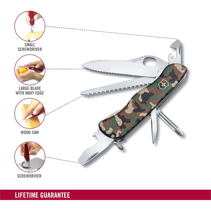 Мультитул Victorinox Trailmaster MW - Швейцарський, 4 функції, Wellenschliff, відкривачка, камуфляж