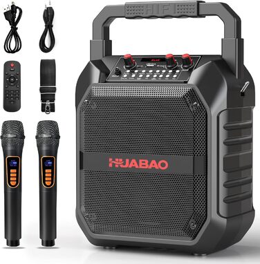 Портативна караоке-машина з Bluetooth, мікрофоном та підключенням TF/USB/FM/AUX для дому та вечірок (2 мікрофони)