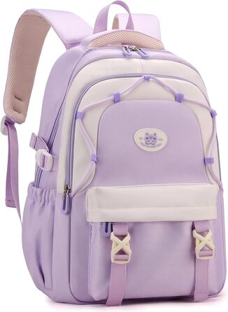 Рюкзак Tanou для школи, 30л, нейлон, для дівчаток 3-9 класів, з тролейною петлею та брелоком, фіолетовий
