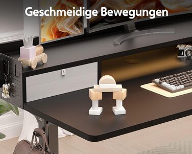 Electric Standing Desk with Drawers - 120x60cm Adjustable Height Desk for Home Office & DIY Pegboard