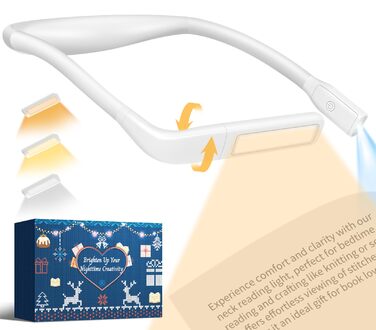 LED лампа на шию для читання Buch - 3 кольори, для в'язання, рукоділля, подарунок чоловікові. Біла