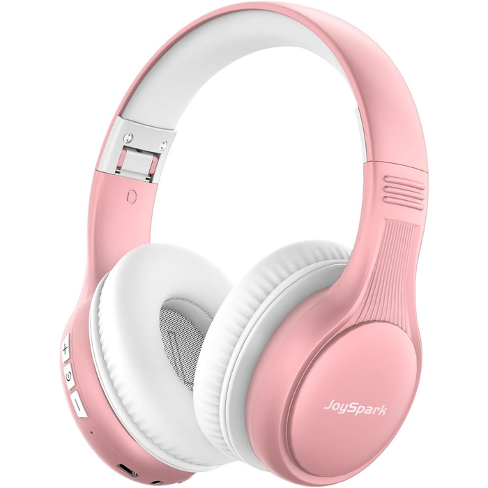 Дитячі Bluetooth навушники JoySpark з мікрофоном, рожеве золото, 60 годин роботи, Bluetooth 5.4, Type-C, обмеження гучності 85/94 дБ