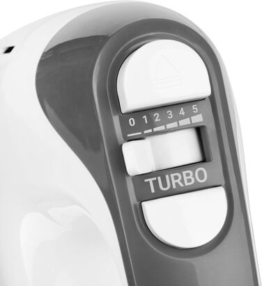 Електричний міксер EMERIO HM-124178 (400 Вт) з 6 швидкостей та турборежимом, нержавіючі насадки (для тіста та збивання)