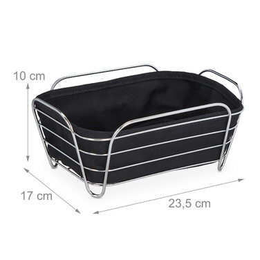 Relaxdays Bread Box Metal with Fabric Insert