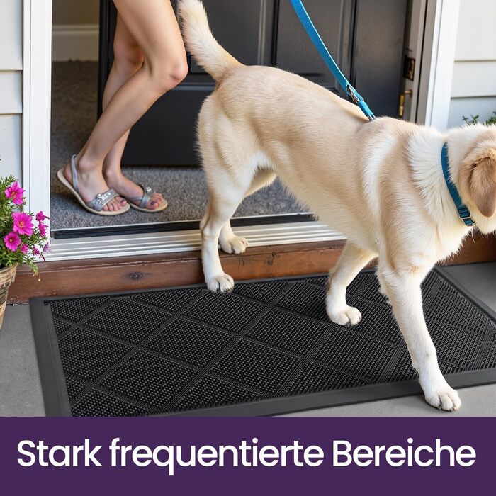 Дексі Килимок для дому та вулиці 43 x 90 см, чорний, неслизький, водонепроникний, миючий