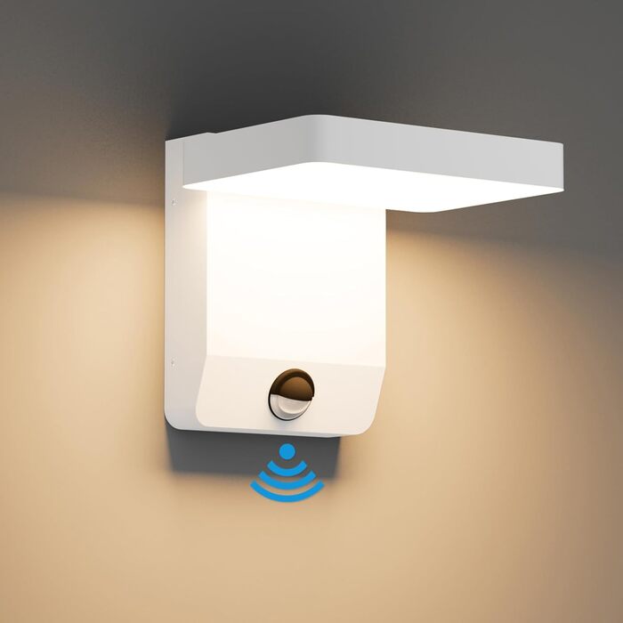 LED вуличне освітлення K-Bright 20W з датчиком руху, IP65, для балкона та саду (білий)