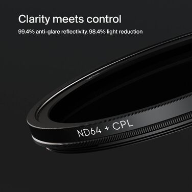 Фільтр поляризаційний CPL + ND64 Urth 62mm (Поляризаційний + Графільтр)