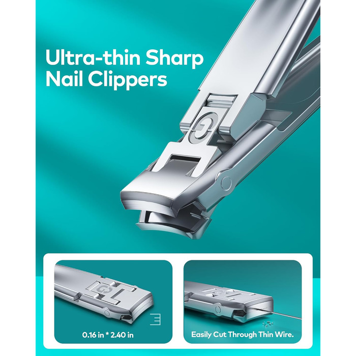 Набір для манікюру Mr.GREEN 3шт: кусачки, пилка, кусачки з захистом від бризок, кейс, для чоловіків та жінок (бежево-блакитний)